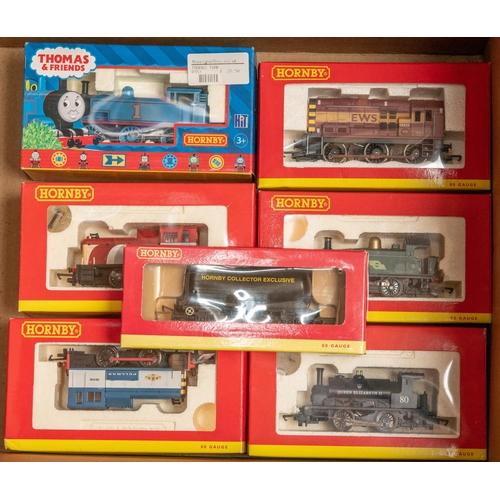 216 - 6x Hornby OO gauge locomotives. A Thomas the Tank Engine 0-6-0T (R351). An EWS 0-6-0 diesel shunter ... 