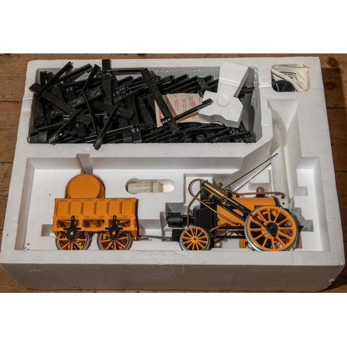 258 - A Hornby Railways 3.5 inch gauge live steam G100 Stephenson's Rocket and coaches. Comprising; 0-2-2 ... 