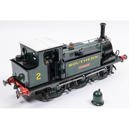 264 - A Gauge Three 2.5 inch gauge spirit fired, live steam Southern Class A1 0-6-0T locomotive, Freshwate... 