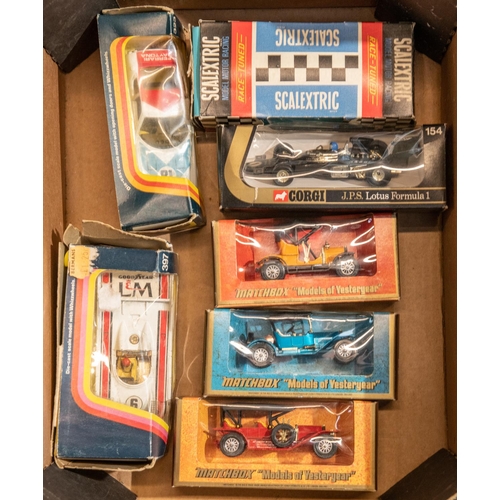 284 - 13x vehicles by Scalextric, Corgi and Matchbox. 4x Scalextric; BRM F1 racing car in blue (C172). Lot... 