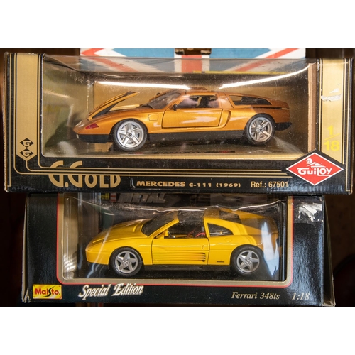 287 - 6 1:18 scale sports cars. 3x Revell, a 1969 Chevrolet Corvette Convertible, a Ford Mustang 350GT 65 ... 