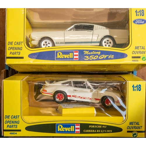 287 - 6 1:18 scale sports cars. 3x Revell, a 1969 Chevrolet Corvette Convertible, a Ford Mustang 350GT 65 ... 