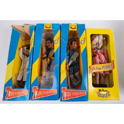 293 - 7x Pelham Puppets. 3x Thunderbirds characters; Virgil, Scott and Brains. Together with Farmer. McBoo... 