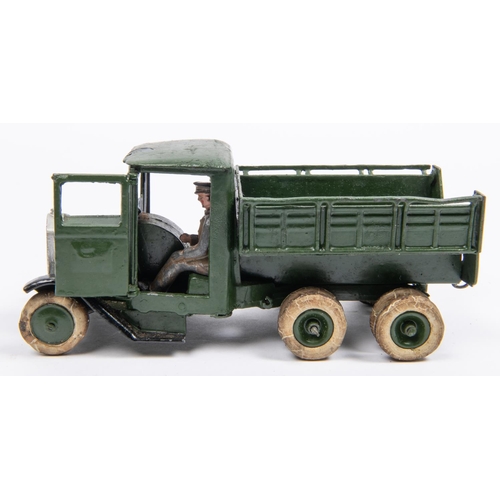 297 - A Britains British Army 10-wheel Covered Tender (No.1432). In dark green with original white tyres a... 