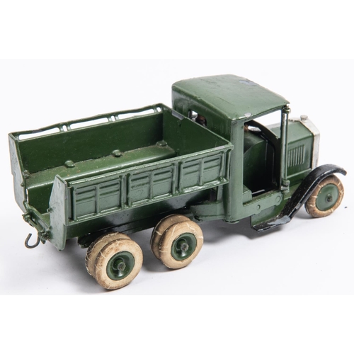 297 - A Britains British Army 10-wheel Covered Tender (No.1432). In dark green with original white tyres a... 