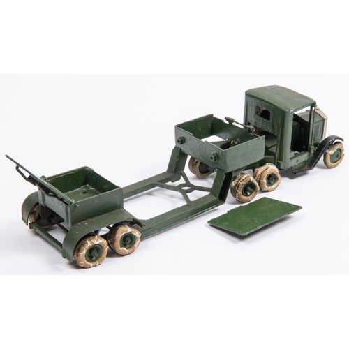 298 - A Britains British Army 18-wheel Underslung Heavy Duty Lorry (No.1641). In dark green with original ... 