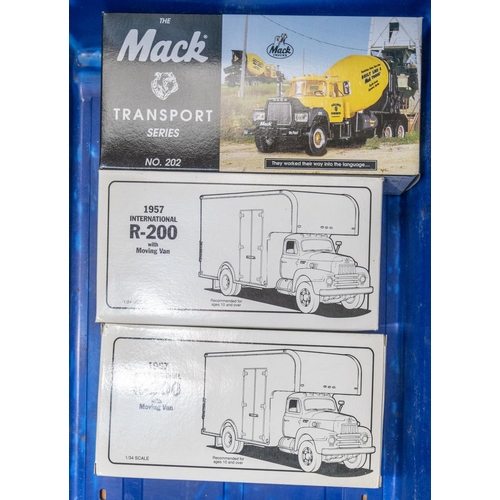 300 - 10 1st Gear 1/34 scale Trucks. 2x 1960 Model B-61 Mack Tractor & Trailer, Western Transport and H.F.... 