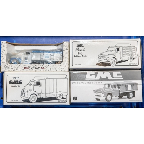 309 - 10 1st Gear 1/34 Scale Trucks. 1960 Mack B-61 Tow truck, State Highway Dept. 1959 International RF-2... 