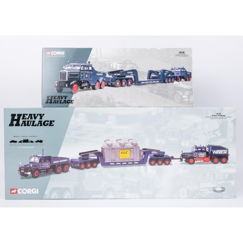 370 - 2 Corgi Heavy Haulage Sets. Wrekin Roadways (18007). Scammell Contractor x2, 24 Wheel Girder Trailer... 