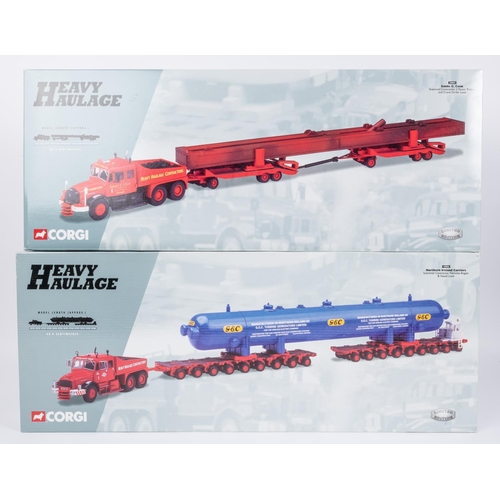 371 - 2 Corgi Heavy Haulage Sets. Siddle C. Cook (18004). Scammell Contractor, 2x Dyson Trailers & Crane G... 