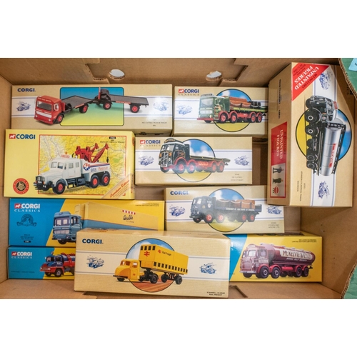 376 - 10 Corgi Classics. An AEC Refrigerated Box Trailer, Wall's Ice Cream. Scammell Contractor Wrecker, B... 