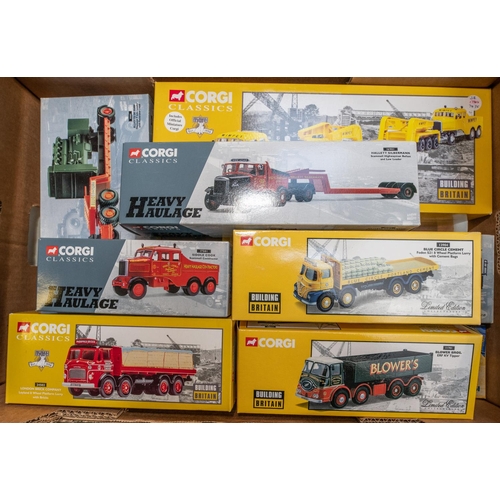 382 - 10 Corgi Classics. 6x Building Britain series. Wimpey, 2x Scammel Constructor& 24 Wheel Girder Trail... 