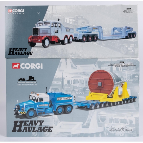 384 - 2 Corgi Heavy Haulage series sets. Scammell Contractor With Nicolas Bogie Trailer& steam turbine Loa... 