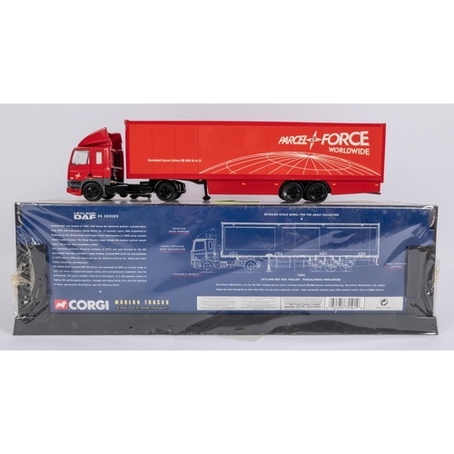 389 - 2 Corgi 'Modern Truck Range' Leyland DAF 85 articulated trucks with high capacity trailers. A resin ... 