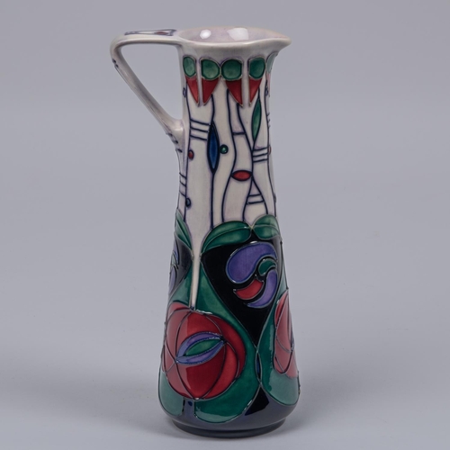 4 - A Moorcroft pottery jug from 1995. A trial piece in the style of Charles Rennie Mackintosh. Impresse... 