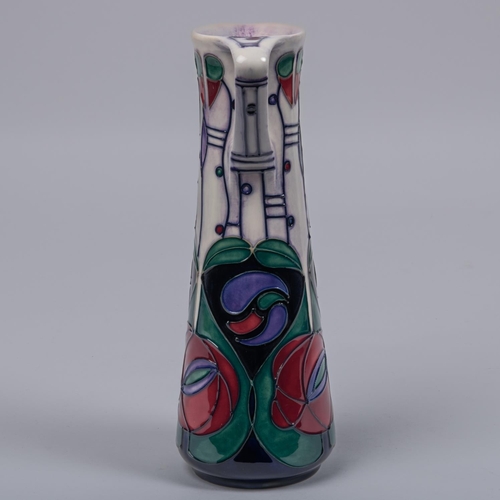 4 - A Moorcroft pottery jug from 1995. A trial piece in the style of Charles Rennie Mackintosh. Impresse... 