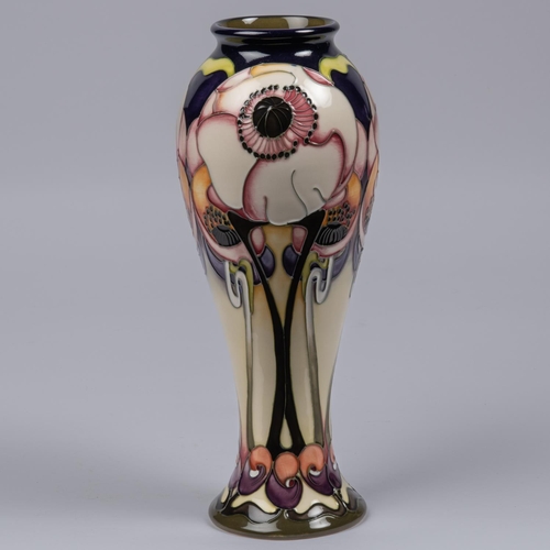 45 - A Moorcroft pottery vase from 2006. Limited edition anemona design by Emma Bossons. Marks etc to bas... 