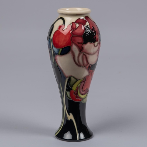 60 - A Moorcroft pottery vase. Poppies by Emma Bossons for RHS Tatton Park 2009. Marks to base, teapot da... 