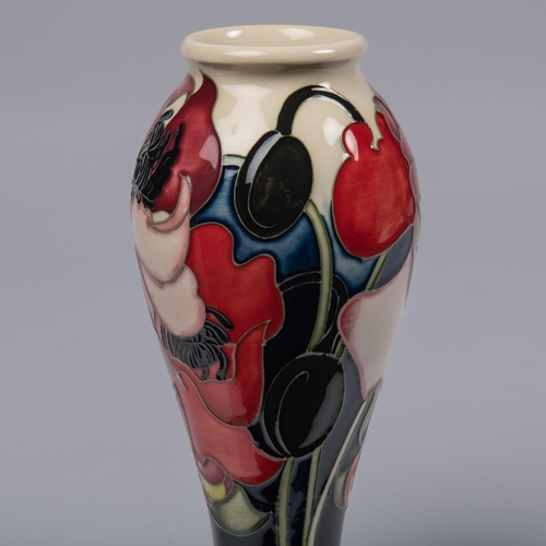 60 - A Moorcroft pottery vase. Poppies by Emma Bossons for RHS Tatton Park 2009. Marks to base, teapot da... 