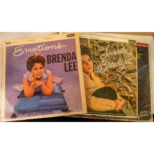 78 - A collection of Brenda Lee LPs, 45rpms, memorabilia, etc. Including; 2x signed photos of Brenda Lee,... 