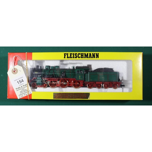 154 - A Fleischmann HO gauge Prussian State Railways 4-6-0 Tender Locomotive RN 2412 Hannover (4800). In g... 