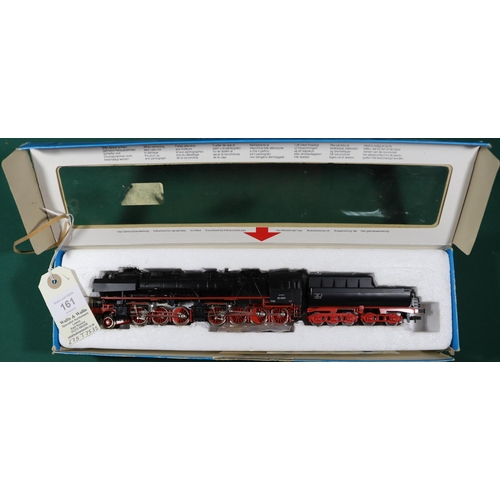 161 - Marklin HO DR Class 53 2-6-8-0 tender locomotive. RN 53 0001. Coupled to a 5 axle bogie tender. In b... 