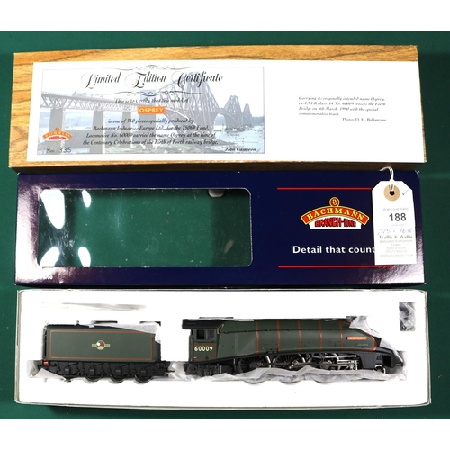 188 - A Bachmann Branchline OO gauge limited edition BR Class A4 4-6-2 locomotive, Osprey 60009, in lined ... 