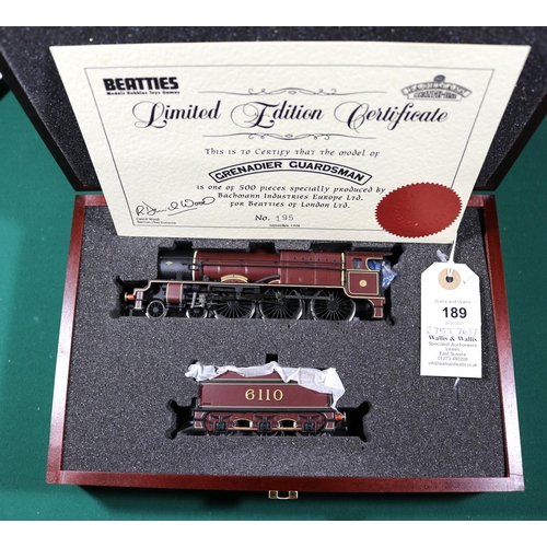 189 - A Bachmann Branchline OO gauge limited edition LMS Royal Scot Class 4-6-0 locomotive, Grenadier Guar... 