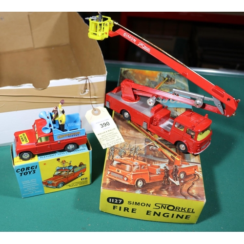 390 - 2 Corgi Toys. A Major Toys Bedford Simon Snorkel Fire Engine (1127). In bright red and silver, with ... 