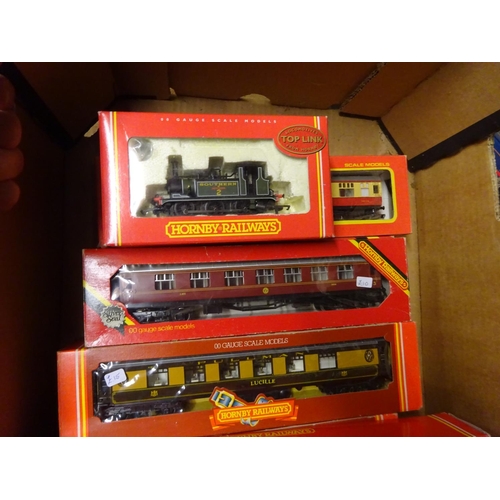 210 - 14x Hornby Railways OO gauge railway. Including 2x locomotives; an SR Class A1X 0-6-0T, Freshwater 2... 