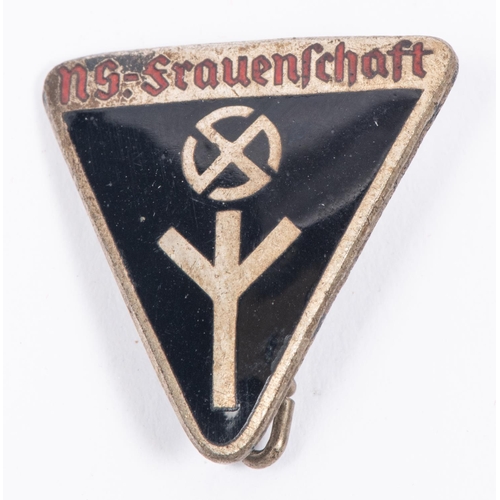 135 - Five Third Reich small pin back badges: NSKOV membership badge, by 