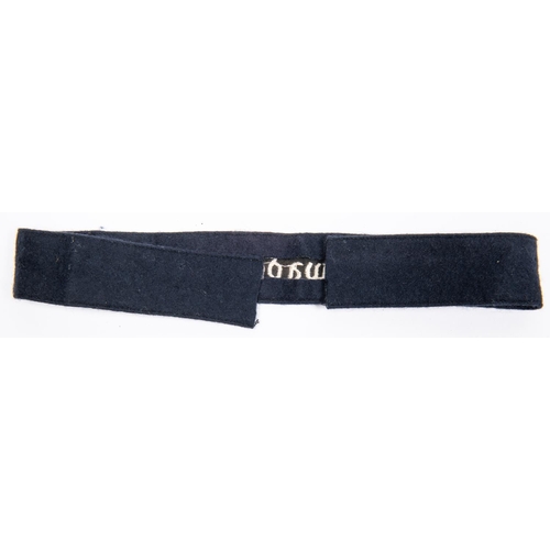 148 - A black felt armband, embroidered in white Geschwader Gelland