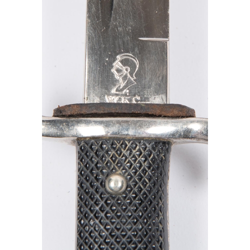 167 - A Third Reich Fire Service dress bayonet, plated blade 7½