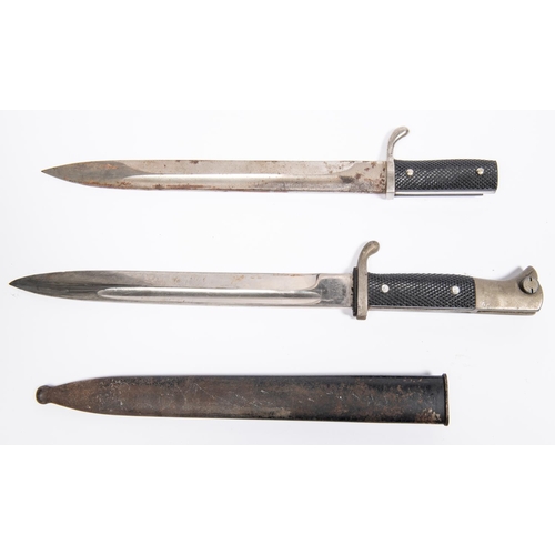 168 - A Third Reich period dress bayonet, plated blade 9½