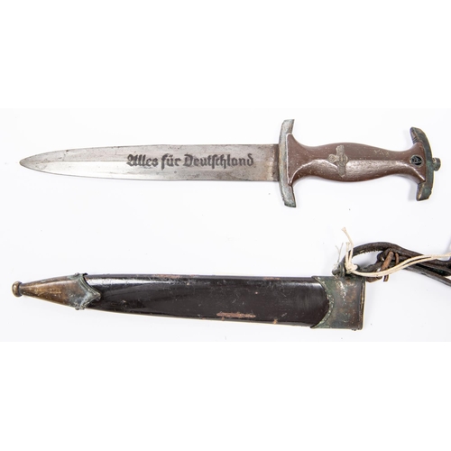 172 - A Third Reich SA mans dagger, with hanger, blade marked 