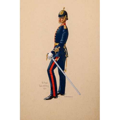 19 - A watercolour painting of an officer of the Royal Field Artillery, c 1914, 14½