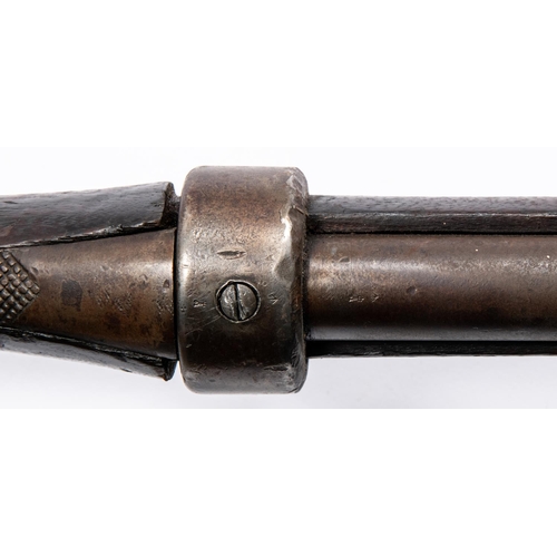 370 - A WWII British Army spring loaded bayonet practice rifle, stamped on butt 