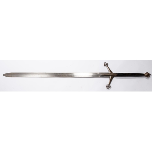 387 - A good quality 19th century replica of a double handed mediaeval sword, 41