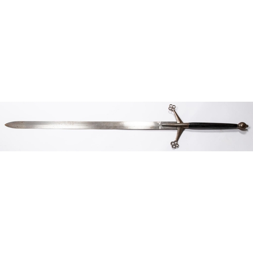 387 - A good quality 19th century replica of a double handed mediaeval sword, 41