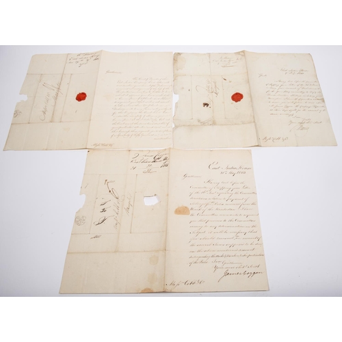 51 - Two letters from East India House relating to the loss of the East Indiaman 