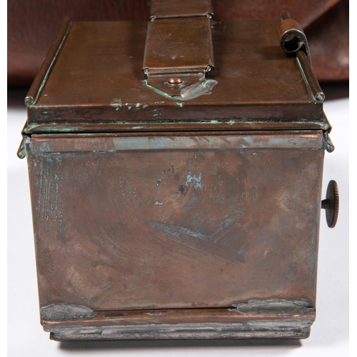 52 - A doctor's large leather bag, with brass lock and catches, the body bearing the initials 