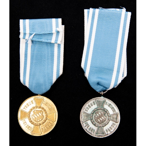 82 - WWI Bavarian 9 year Long Service medal, GC; and similar 12 year medal. VGC (2) £50-60