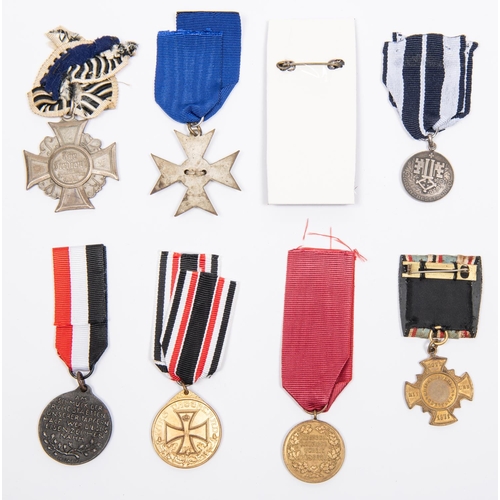 88 - Eight Imperial German Veterans medals: 25 year Veterans Association cross; Kyffhauserbund Cross of  ... 