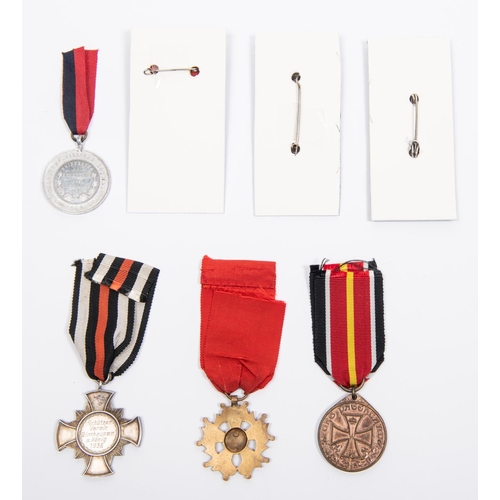 89 - Five German Veterans and Association etc medals: aluminium Wurttemberg Franco-Prussian War Anniversa... 