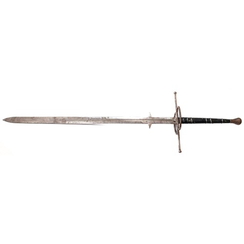 385 - A good quality copy of a large double handed mediaeval sword, 47