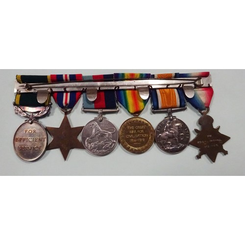 22 - A group of WWI/WWII medals to C H L Greenhill, 13th County of London Battalion (Kensington), compris... 