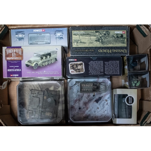 211 - Quantity of various makes military vehicles, To include, Corgi, Solido, Verem, Atlas, Oxford, Lot in... 