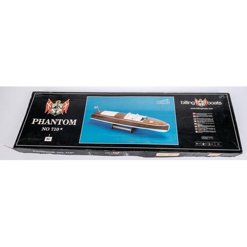 270 - A Billings Boats Phantom No.710 traditional style wooden speed boat unmade kit. Boxed, looks to be c... 