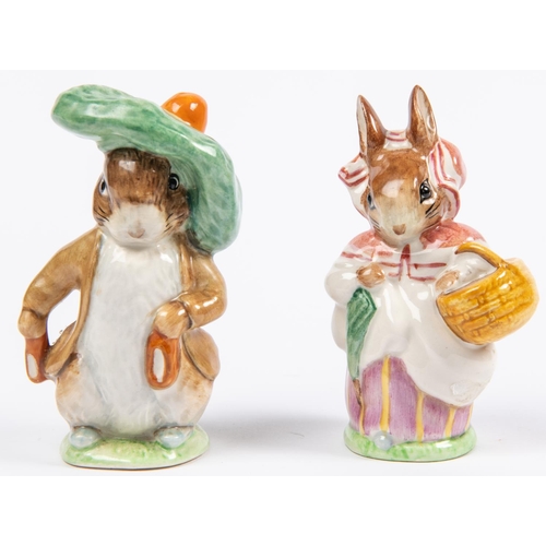 285 - 8x Beswick Beatrix Potter figures. Hunca Munca (1951). Timmy Willie (1949). Benjamin Bunny (1948). M... 