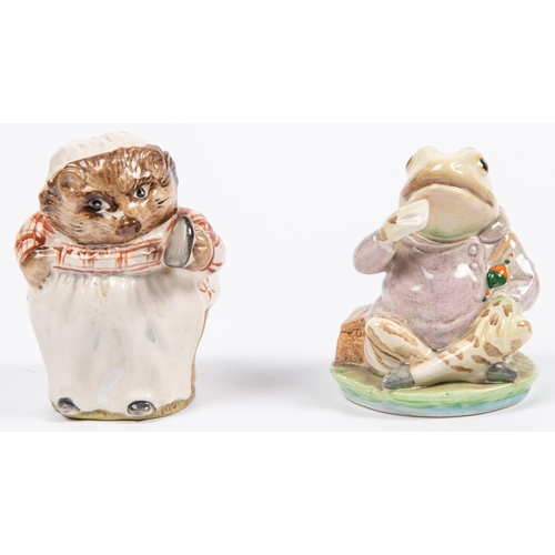 286 - 7x Beswick Beatrix Potter figures. Jeremy Fisher (1950). Mrs. Tittlemouse (1948). Tabitha Twitchit a... 